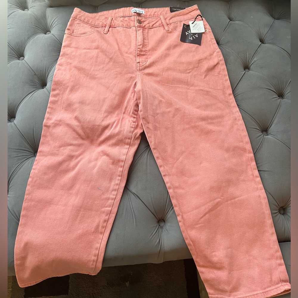 Denim peach color jeans